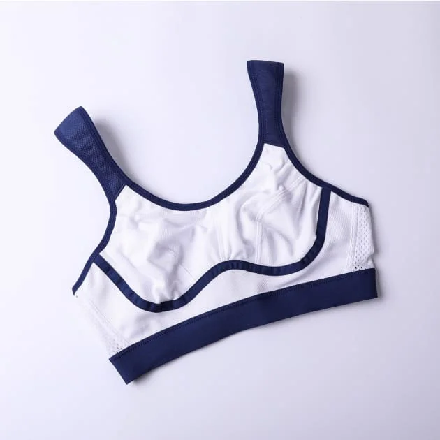 High Control Wire Free Non-Padded White Sports Bra