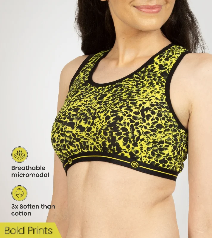 Lime Leopard Micro Modal Sports Bra