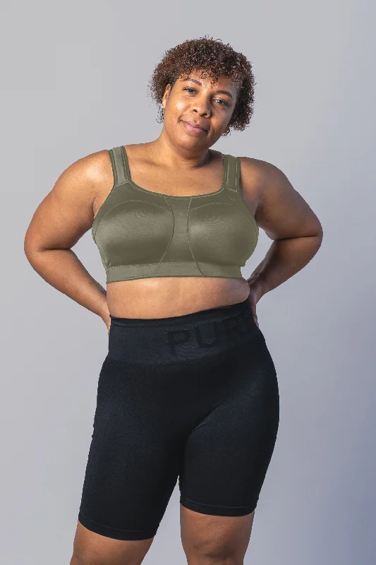 Padded Athletic Bra - Smokey Olive