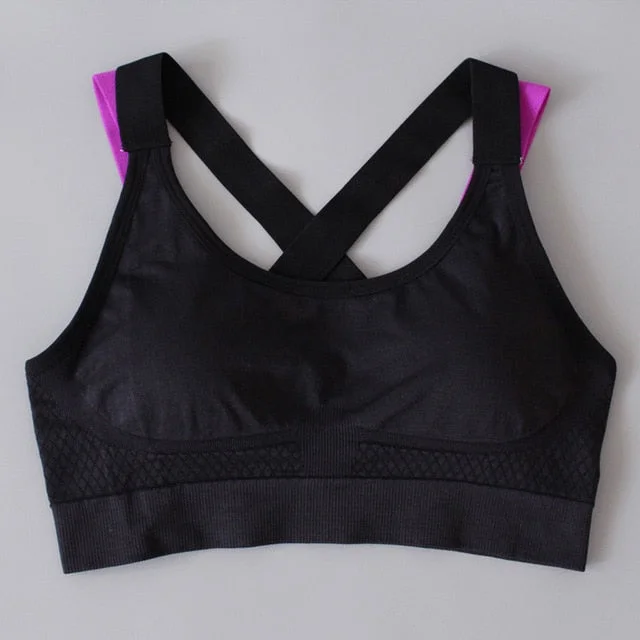 Push Up Sports Bra with Cross Straps