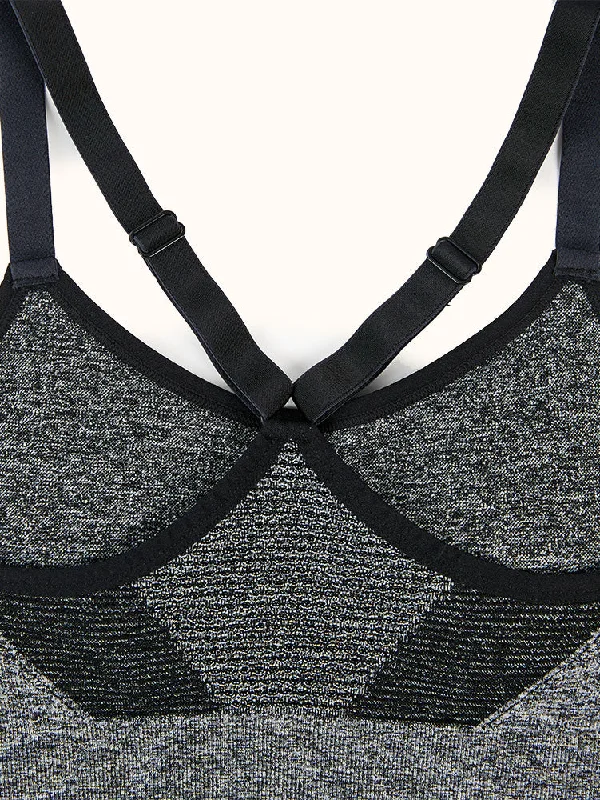 Solid Texture Cami Sports Bra