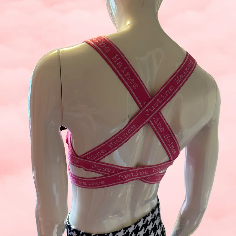 Sweetheart CrissCross Strappy Bra in HOT PINK