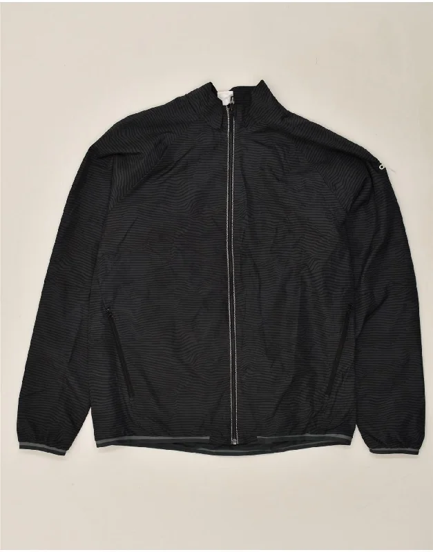 Stylish Men's Biker JacketsADIDAS Mens Bomber Jacket UK 40 Large Black Striped Polyester