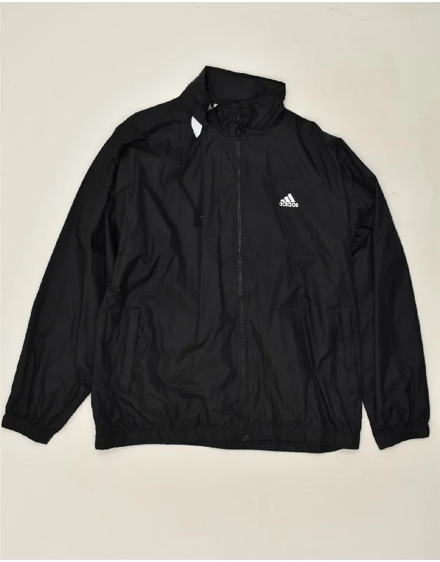 Unique Men's Flight JacketsADIDAS Mens Hooded Rain Jacket UK 44/46 Large Black