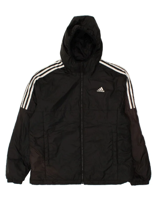 Fashionable Men's Denim JacketsADIDAS Mens Hooded Windbreaker Jacket UK 40 Large Black