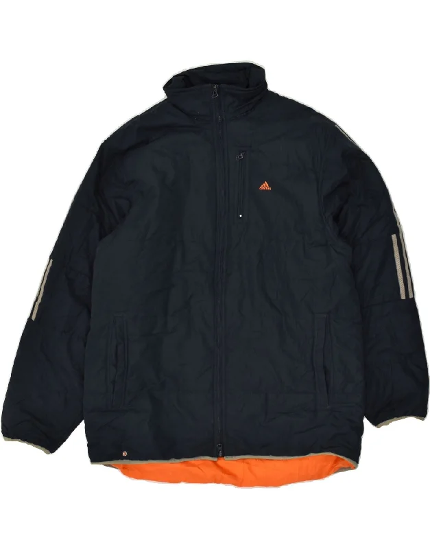 Luxurious Men's Cashmere CoatsADIDAS Mens Padded Jacket UK 38 Medium Navy Blue Polyester