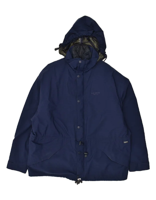 Men's Coats for Formal EventsAESSE Mens Hooded Windbreaker Jacket UK 42 XL Navy Blue Polyamide