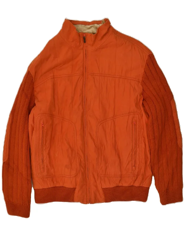 Men's Coats for Snowy WeatherAMERIGO VESPUCCI Mens Bomber Jacket UK 42 XL Orange Polyester