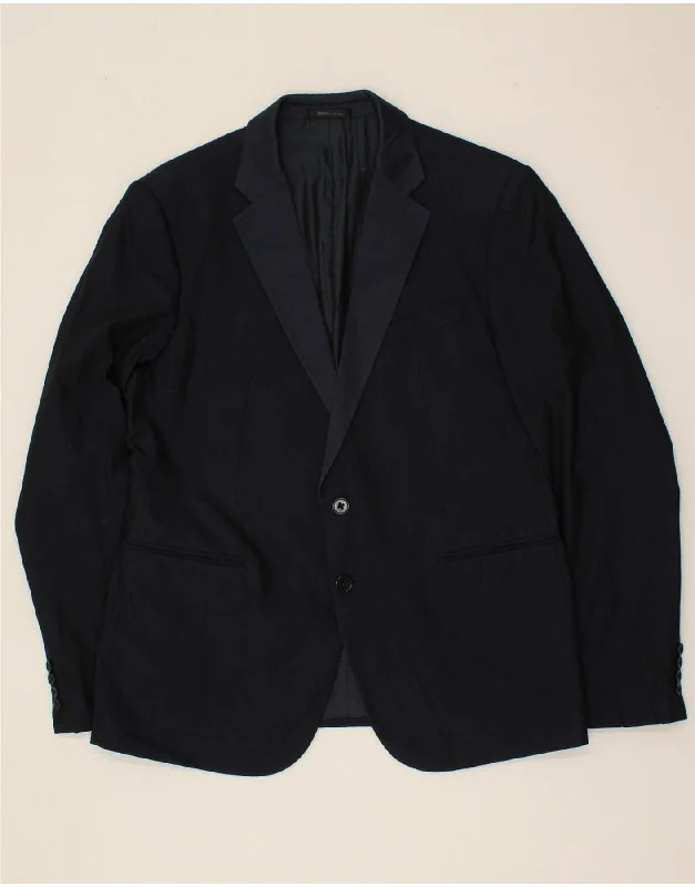 Men's Coats with Inner PocketsARMANI COLLEZIONI Mens 2 Button Blazer Jacket UK 38 Medium Navy Blue