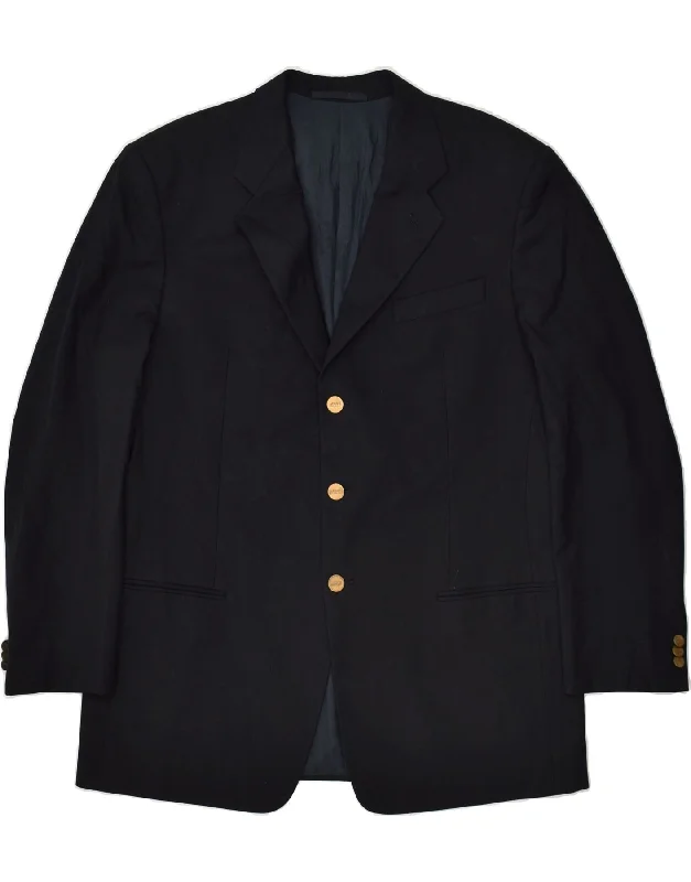 Men's Coats for Big and TallARMANI COLLEZIONI Mens 3 Button Blazer Jacket IT 54 2XL Navy Blue