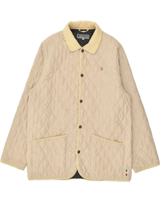 Men's Coats with Convertible CollarsARMATA DI MARE Mens Quilted Jacket UK 40 Large Beige Polyester