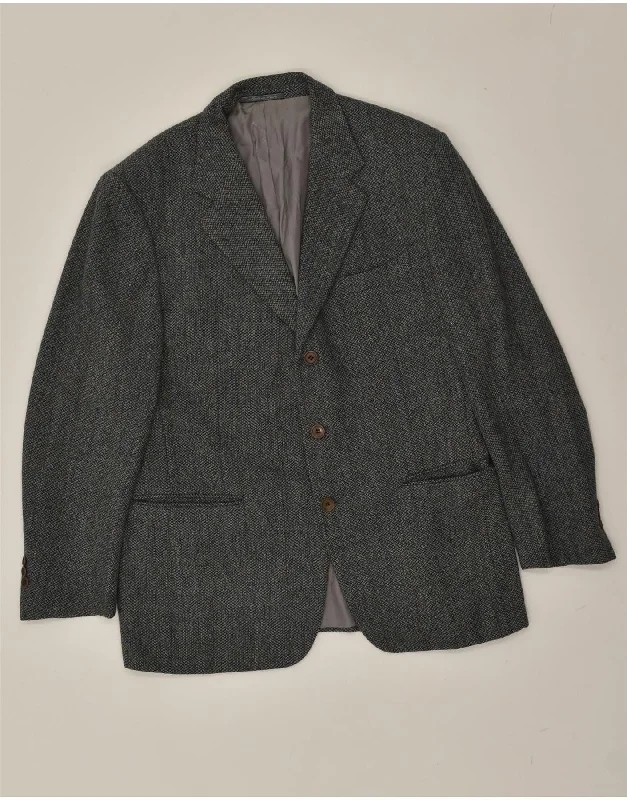 Men's Coats with Hidden PocketsBALLANTYNE Mens 3 Button Blazer Jacket UK 40 Large Grey Flecked