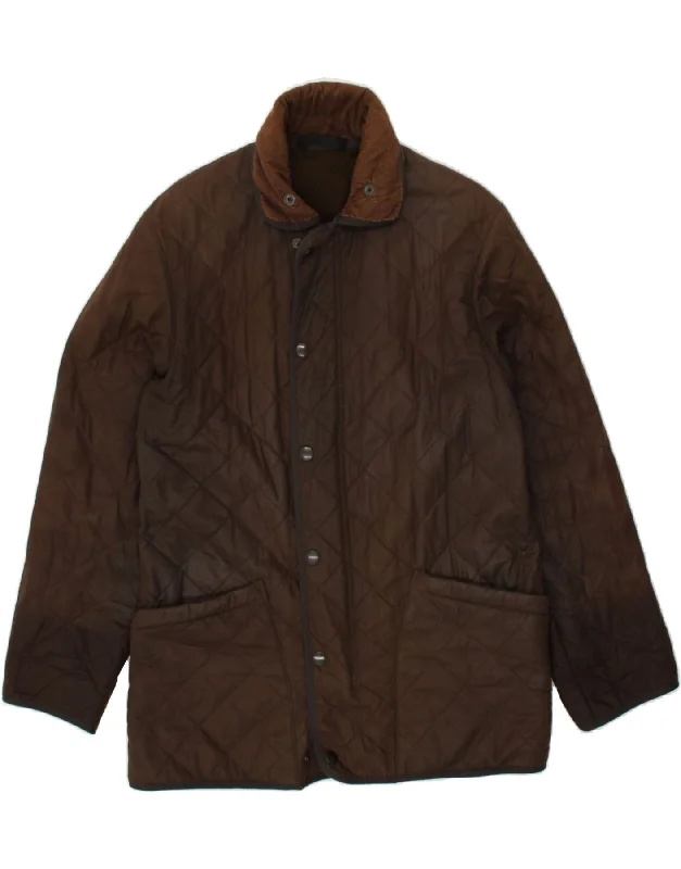 Men's Coats with Vintage StyleBARBOUR Mens Quilted Jacket UK 36 Small Brown