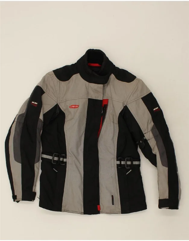Men's Coats with ButtonsBUSE Mens Motorcycle Biker Jacket UK 36 Small Grey Colourblock Polyamide