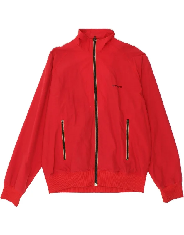 Men's Coats with Convertible CollarsCARHARTT Mens Bomber Jacket UK 42 XL Red Nylon