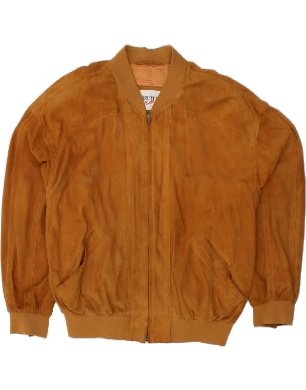 Men's Coats for All SeasonsCERRUTI Mens Bomber Jacket UK 42 XL Brown Viscose