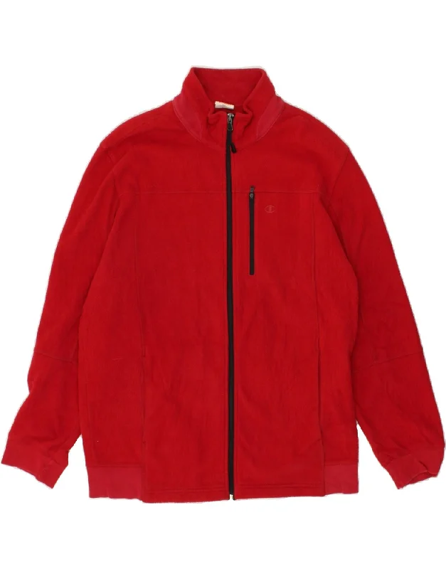 Men's Coats with Reflective StripesCHAMPION Mens Fleece Jacket UK 40 Large Red Polyester