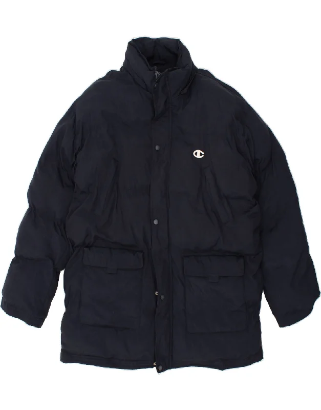 Men's Coats for Mild WeatherCHAMPION Mens Graphic Parka Jacket 3XL Navy Blue
