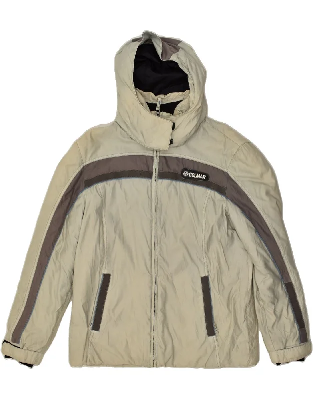 Casual Men's Bomber JacketsCOLMAR Mens Hooded Windbreaker Jacket UK 44 2XL Grey Colourblock Polyamide