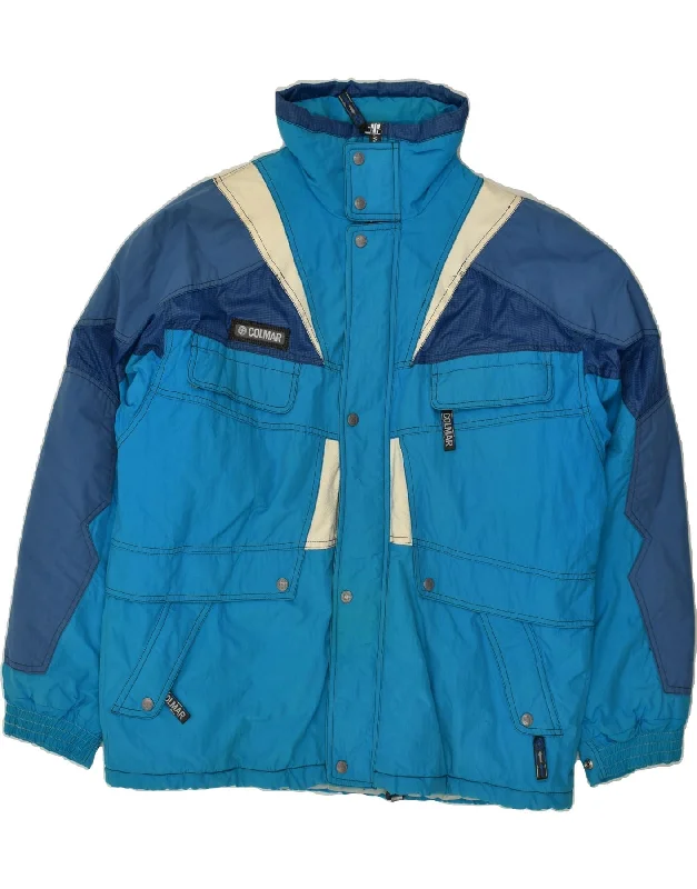 Men's Coats with Velcro ClosuresCOLMAR Mens Windbreaker Jacket IT 50 Large Blue Colourblock