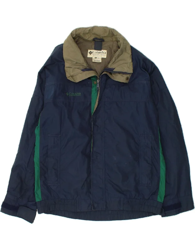 Men's Coats with Military InfluenceCOLUMBIA Mens Rain Jacket UK 36 Small Navy Blue