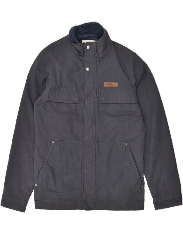 Versatile Men's Pea CoatsCOLUMBIA Mens Windbreaker Jacket UK 36 Small Navy Blue Cotton