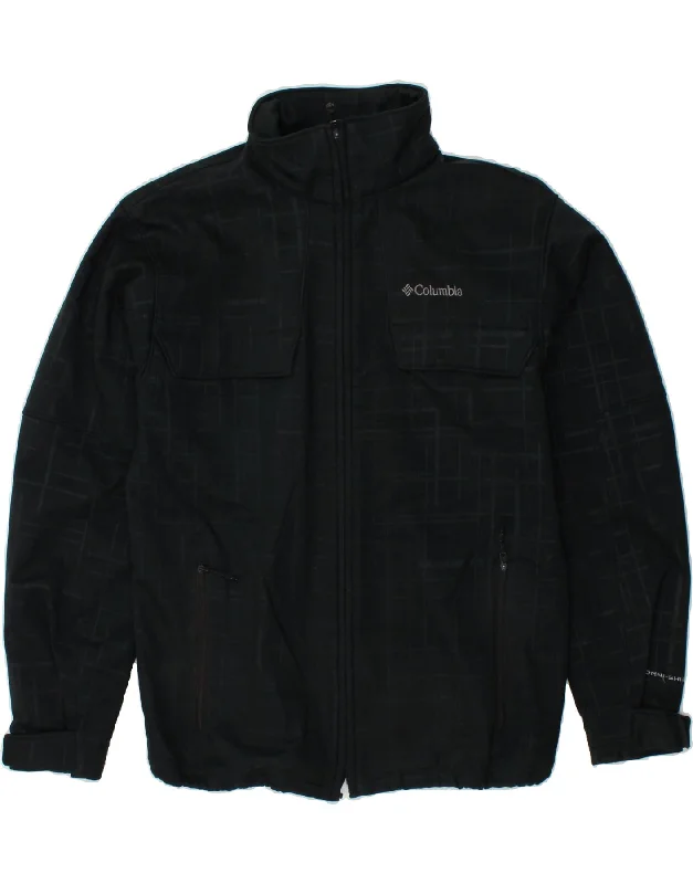 Durable Men's Car CoatsCOLUMBIA Mens Windbreaker Jacket UK 40 Large Black Check Polyester