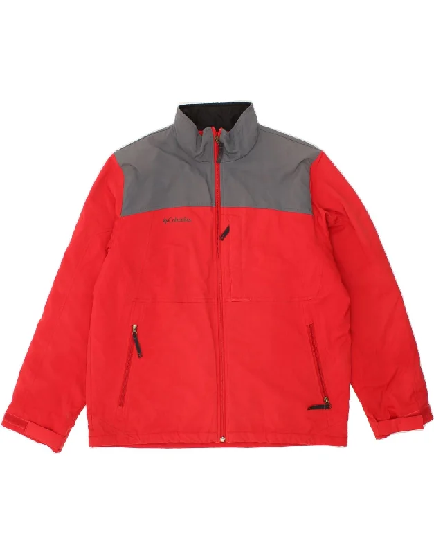 Lightweight Men's WindbreakersCOLUMBIA Mens Windbreaker Jacket UK 40 Large Red Colourblock Polyester