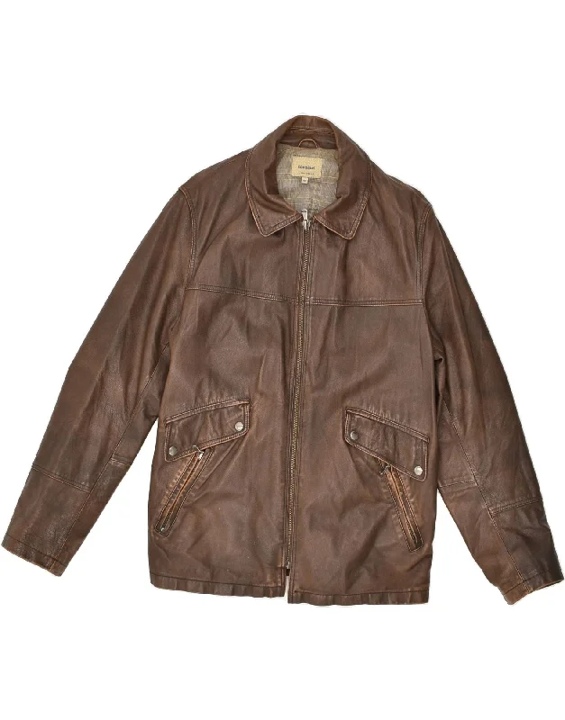 Men's Coats for HikingCONBIPEL Mens Leather Jacket IT 48 Medium Brown Leather