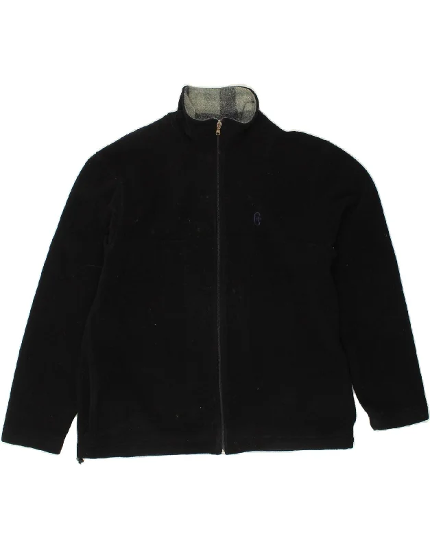 Men's Coats with ZippersCONTE OF FLORENCE Mens Fleece Jacket UK 38 Medium Black Polyester