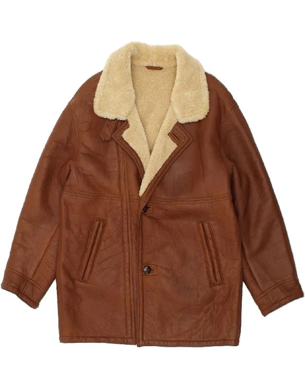 Men's Coats for Casual WearDAINESE Mens Shearling Jacket UK 38 Medium Brown Shearling