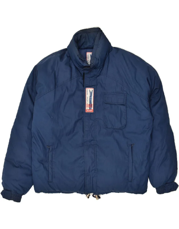 Men's Coats with Reflective StripesDOLOMITE Mens Loose Fit Padded Jacket UK 38 Medium Navy Blue Polyester