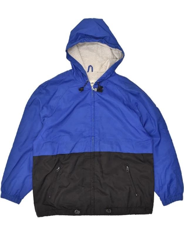 Men's Coats for Cold WeatherEDDIE BAUER Mens Hooded Rain Jacket UK 38 Medium Blue Colourblock Nylon