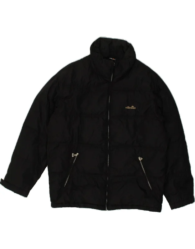 Men's Coats for Dressy OccasionsELLESSE Mens Graphic Padded Jacket UK 40 Large Black