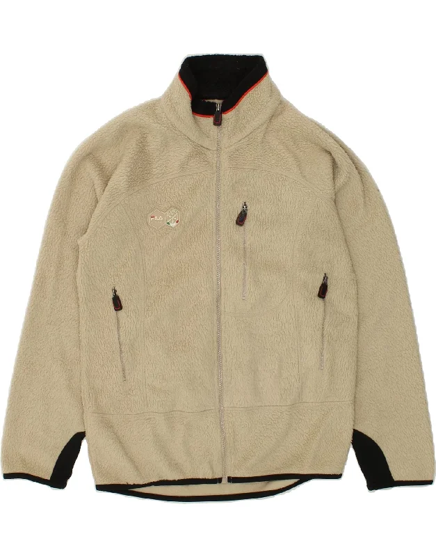 Men's Coats without LiningFILA Mens Fleece Jacket UK 38 Medium Beige Polyester