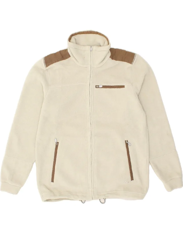 Men's Coats for Everyday WearFILA Mens Fleece Jacket UK 40 Large Beige Colourblock Polyamide