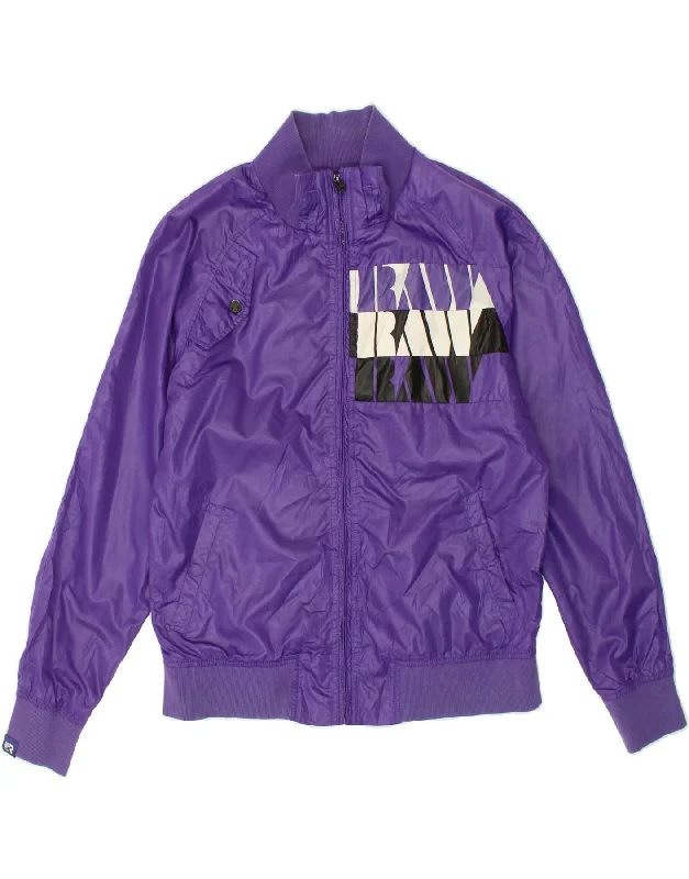 Men's Coats with PocketsG-STAR Mens Graphic Bomber Jacket UK 38 Medium Purple Polyester