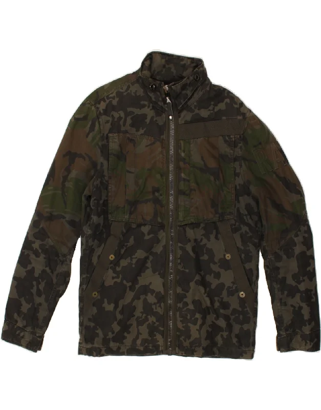 Practical Men's RaincoatsG-STAR Mens Military Jacket UK 36 Small Khaki Camouflage Cotton