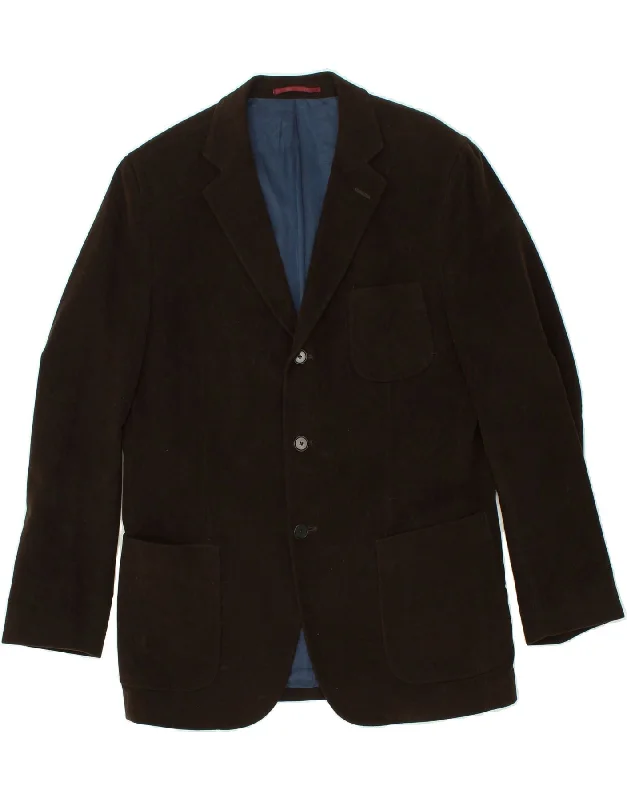 Men's Coats for City WearGANT Mens 3 Button Blazer Jacket IT 50 Large Brown Cotton