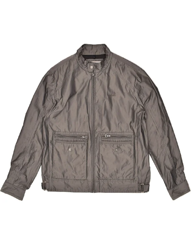 Waterproof Men's ParkasGEOX Mens Bomber Jacket EU 46 3XL Grey Polyester
