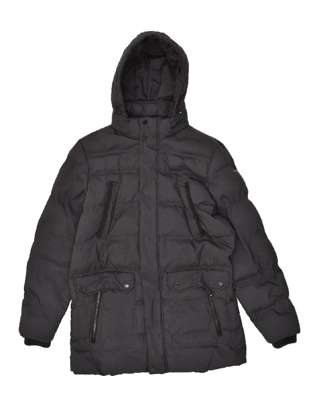 Men's Coats with Wind-Resistant FabricGEOX Mens Hooded Padded Jacket IT 52 XL Black Polyester