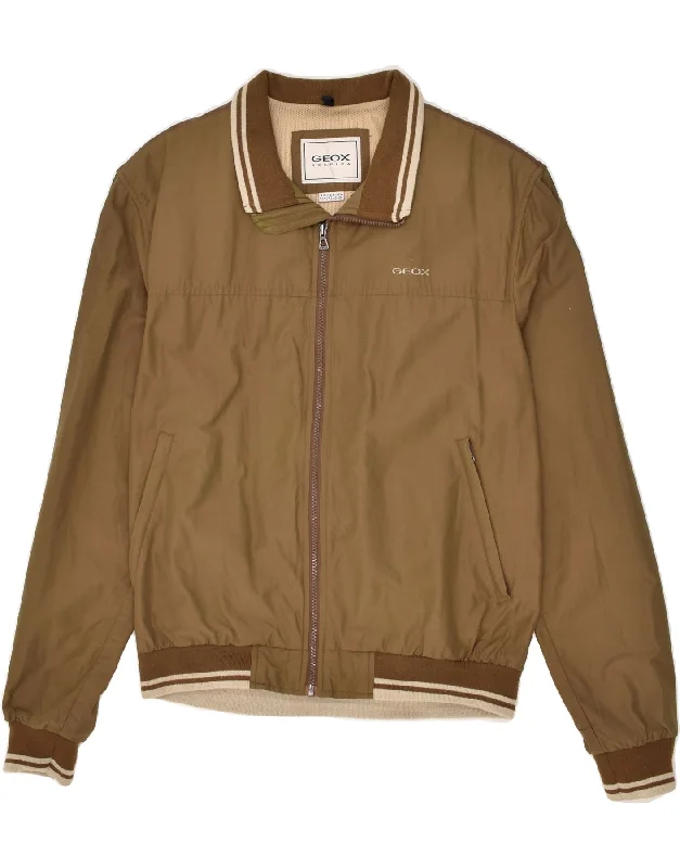 Men's Coats for BikingGEOX RESPIRA Mens Bomber Jacket UK 42 XL Khaki Cotton