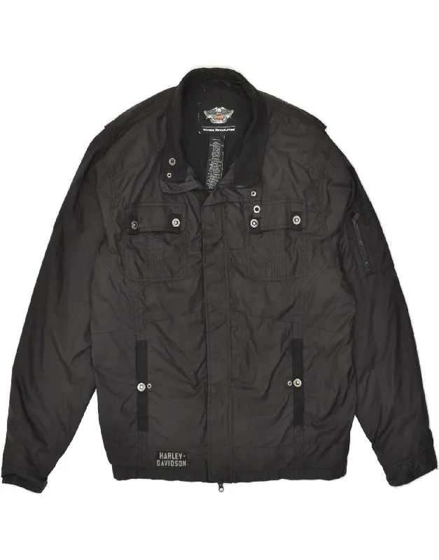 Men's Coats for Dressy OccasionsHARLEY DAVIDSON Mens Utility Jacket UK 44 2XL Black Nylon