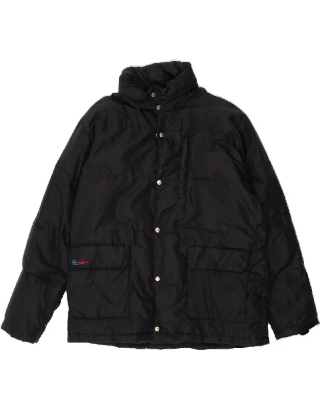 Modern Men's Field JacketsINVICTA Mens Hooded Padded Jacket UK 40 Large Black Polyester