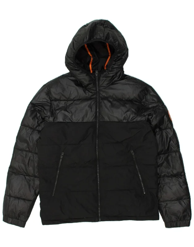 Men's Coats with Quick-Dry FabricJACK & JONES Mens Core Hooded Padded Jacket UK 40 Large Black