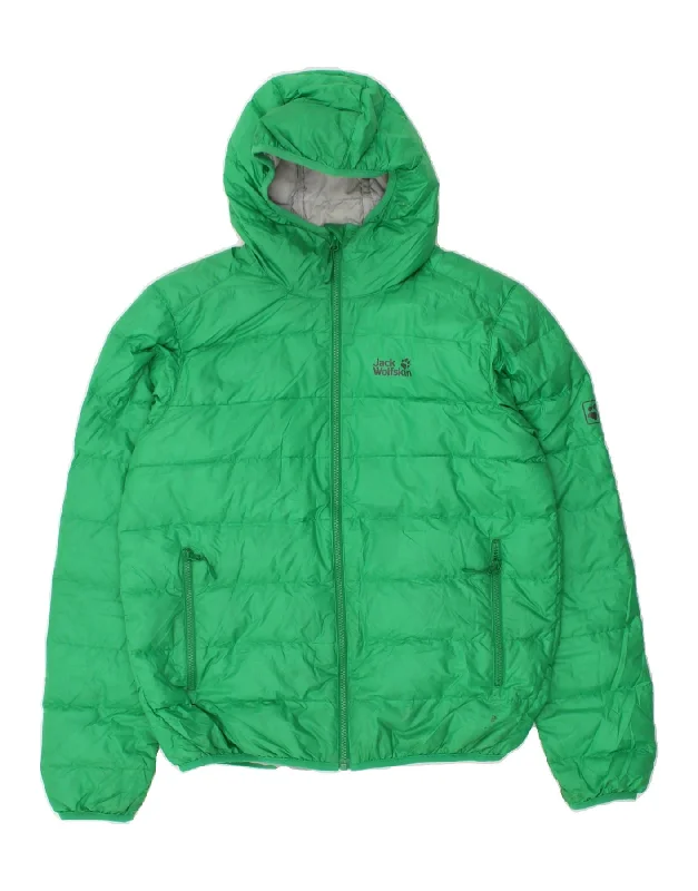 Men's Coats with Breathable FabricJACK WOLFSKIN Mens Hooded Padded Jacket UK 36/38 Small Green Polyester