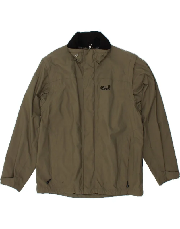 Men's Coats for Everyday WearJACK WOLFSKIN Mens Hooded Windbreaker Jacket UK 40/42 Large Khaki
