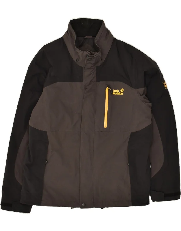 Men's Coats with Patchwork DesignsJACK WOLFSKIN Mens Windbreaker Jacket UK 36/38 Medium Black Colourblock