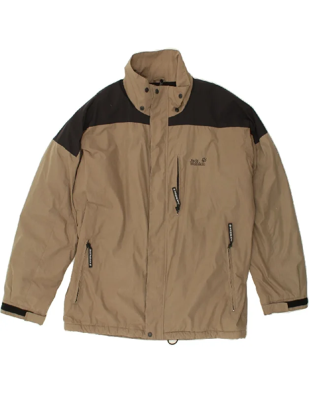 Men's Coats for LayeringJACK WOLFSKIN Mens Windbreaker Jacket UK 42 XL Brown Colourblock Polyester