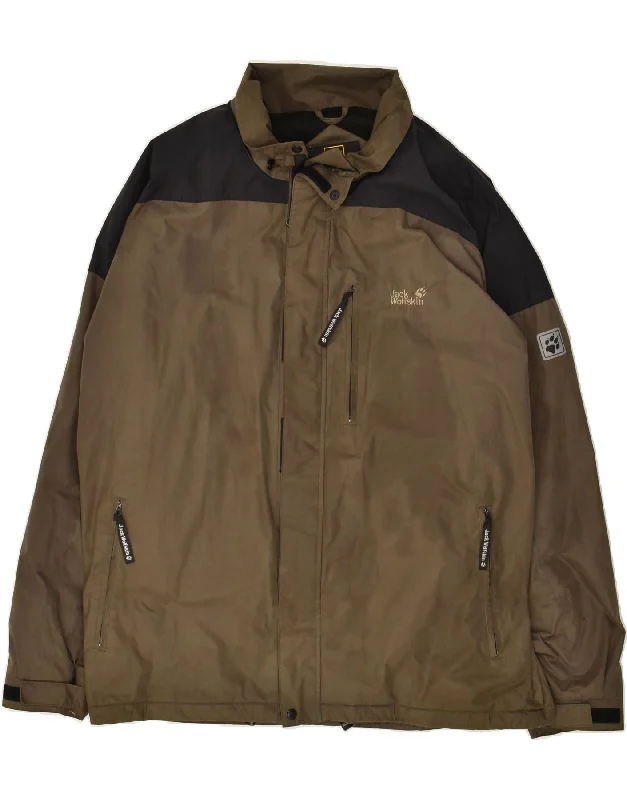 Men's Coats with LiningJACK WOLFSKIN Mens Windbreaker Jacket UK 44 2XL Brown Colourblock